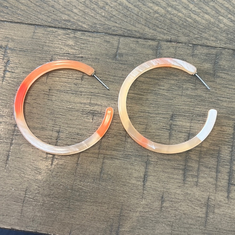 Orange Hoop Earrings